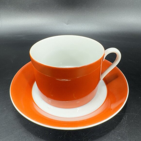 Fitz And Floyd Porcelain Teacup And Saucer Set Rondelet Pattern Vintage 1980s - Picture 12 of 12